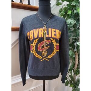 Women's Solid Gray Cotton Crew Neck Long Sleeve Casual Sweat Shirt Size Medium